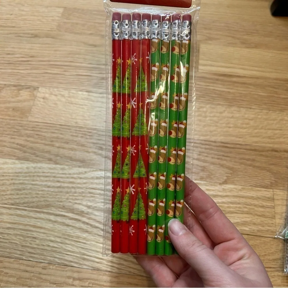 Wood Pencil Bundle 64 in Total NEW Holiday Christmas Class Gift Teacher Stocking